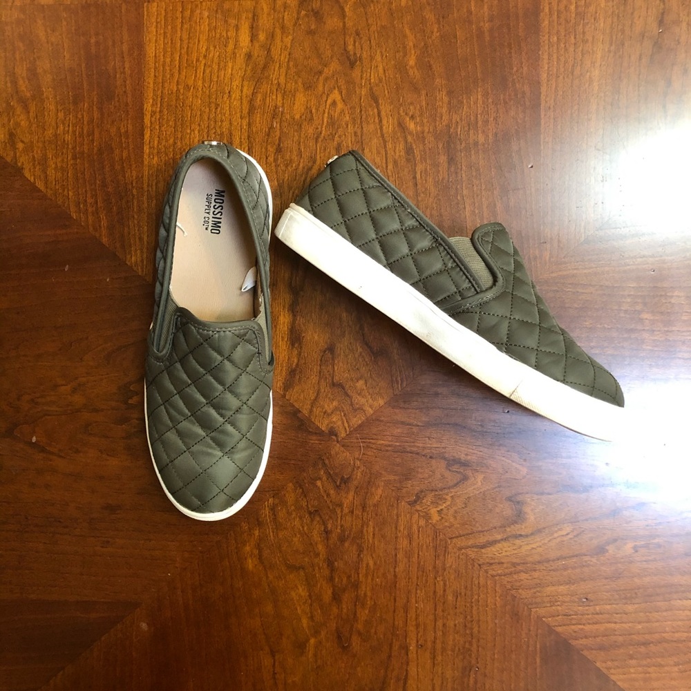 Olive Quilt Slip Ons